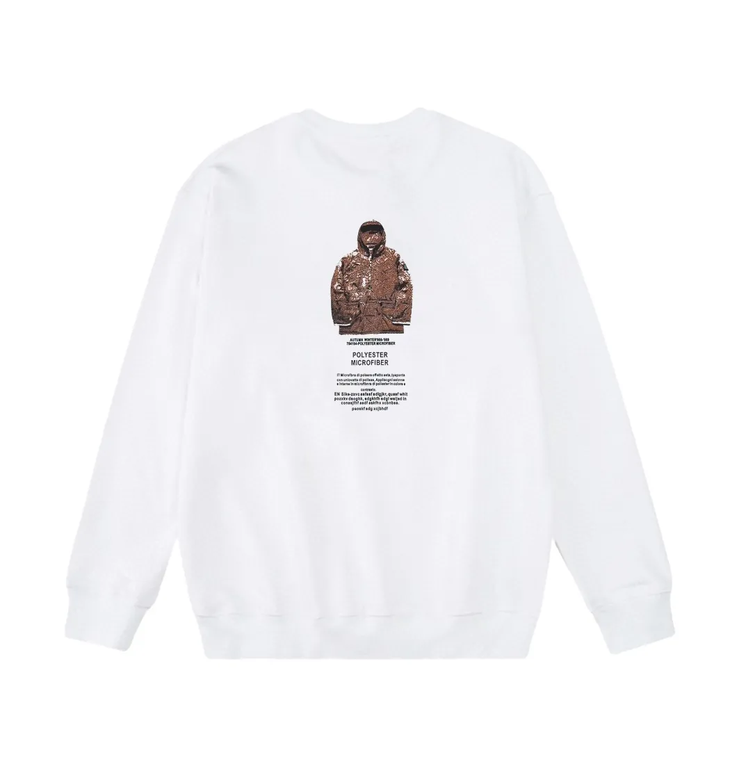 W807#P160💰 Stone Island Stone Island back cotton logo printed round neck long-sleeved sweatshirt! Versatile base round neck sweatshirt for couples! Simple armband design, customized 1*1 thread (fine texture), 380g double-strand large terry fabric, very good quality, foreign trade craftsmanship, respect the original version! The threads at the cuffs and hem are all original bartacks! The time-consuming and material consumption distinguishes the ordinary version on the market! Tops worn by celebrities from all walks of life on INS, can be matched with couple styles!  Color: Black White Size: M-XXL